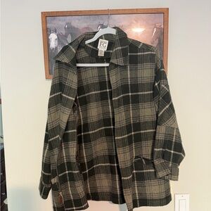Men's Plaid Jacket - Green and Gray